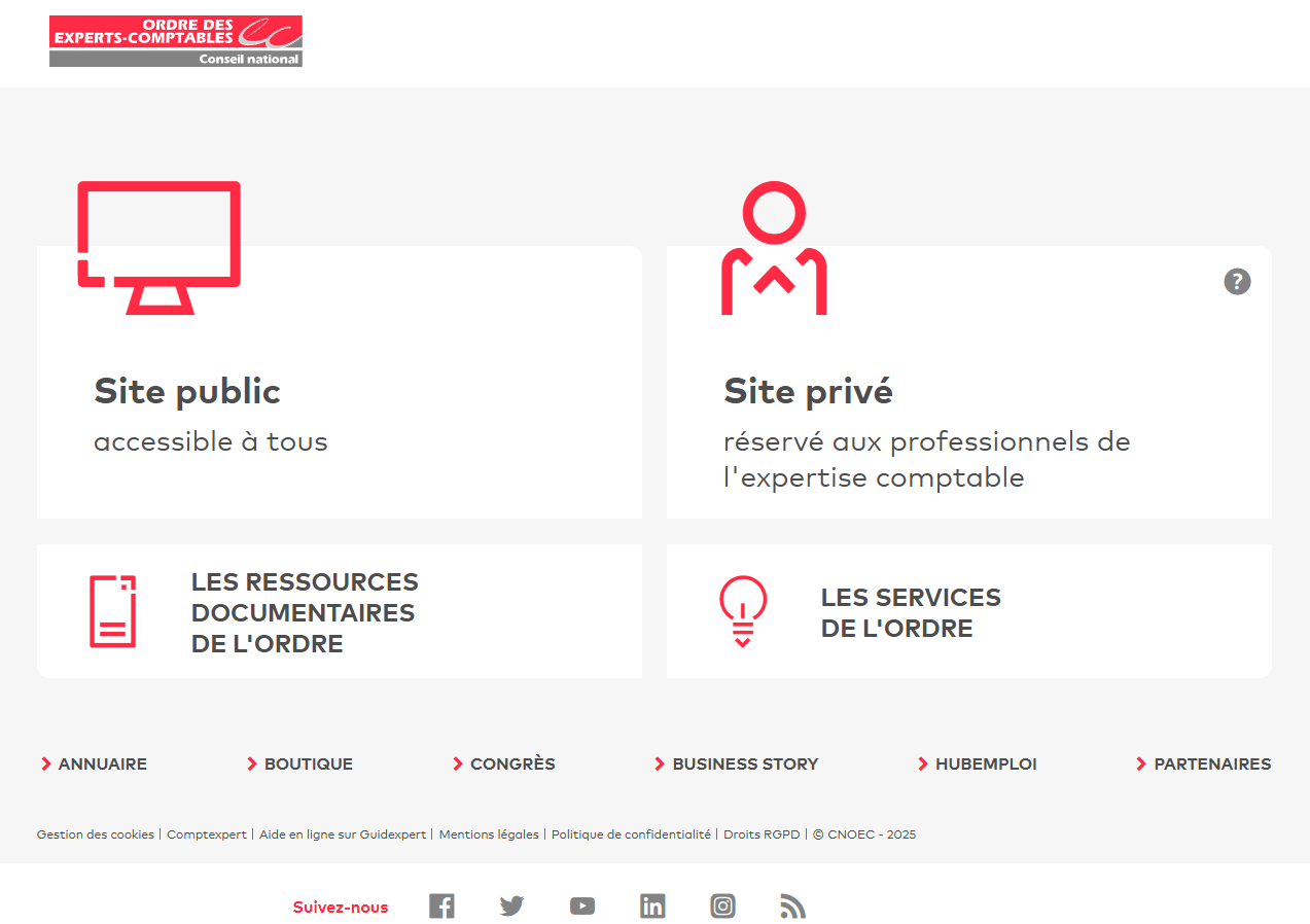 Connexion au site privé du CNOEC